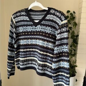 Fair Isle Winter V-Neck Sweater